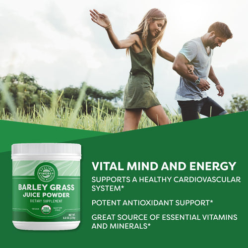 Organic Barley Grass Juice Vimergy Supplements Vitamins 