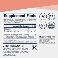 Organic Liquid Ashwagandha Vimergy Supplements Vitamins
