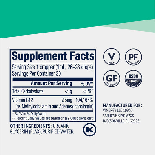 Organic Liquid B12 Vimergy Supplements Vitamins