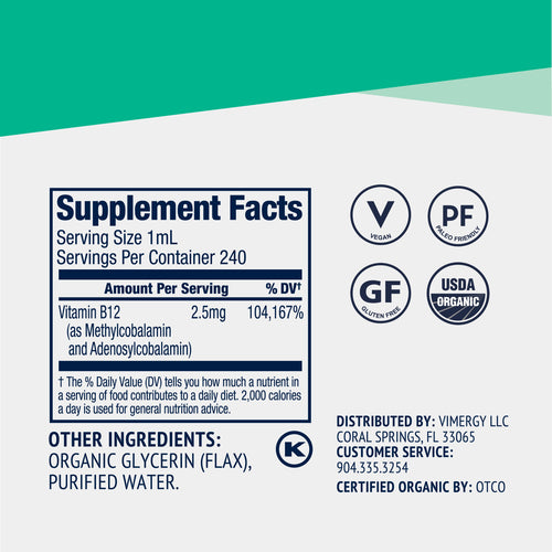 Organic Liquid B12 Vimergy Supplements Vitamins