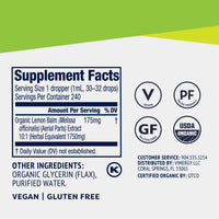 Organic Liquid Lemon Balm Vimergy Supplements Vitamins