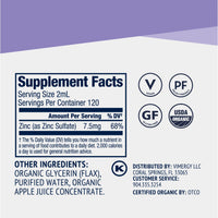 Organic Liquid Zinc Vimergy Supplements Vitamins