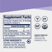 Organic Liquid Zinc Vimergy Supplements Vitamins