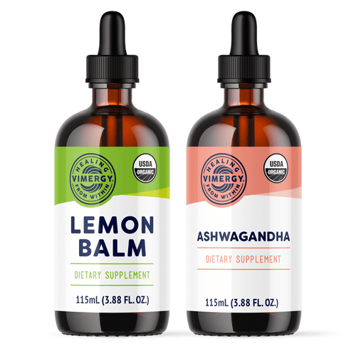 Lemon Balm Ashwagandha Brain Body Rescue Kit VIMERGY Supplements Vitamins|type_hero