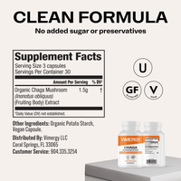 Chaga Capsules VIMERGY Supplements Vitamins|type_supplement_facts