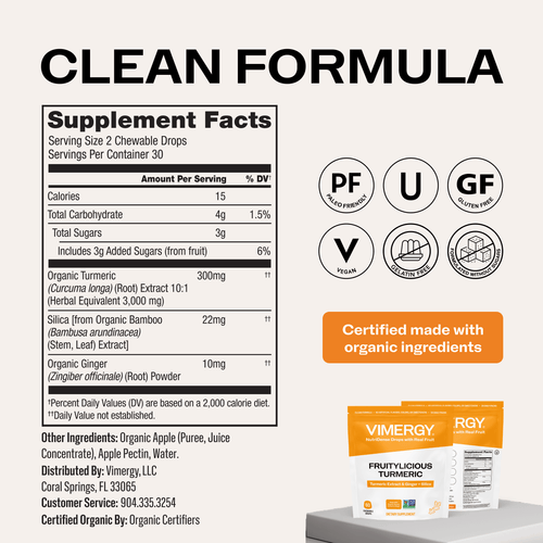 VIMERGY Fruitylicious Turmeric Vitamins Supplement Chewable Drops|type_supplement_facts