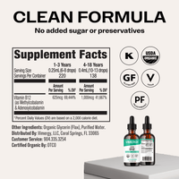Kids Organic Liquid B12 VIMERGY Supplements Vitamins|type_supplement_facts