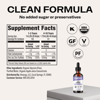 Kids Organic Liquid Zinc VIMERGY Supplements Vitamins|type_supplement_facts