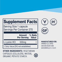 L Lysine Vimergy Supplements Vitamins
