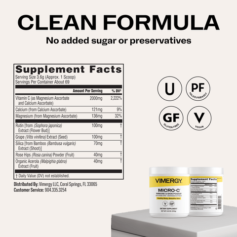 Micro-C* Immune & Skin Power supplement facts