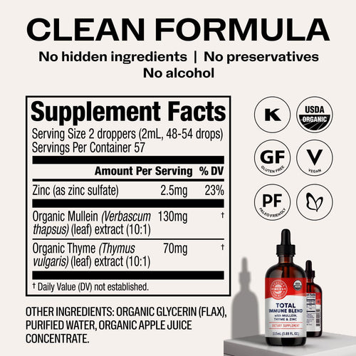 Organic Liquid Total Immune Blend* Vimergy Supplements Vitamins