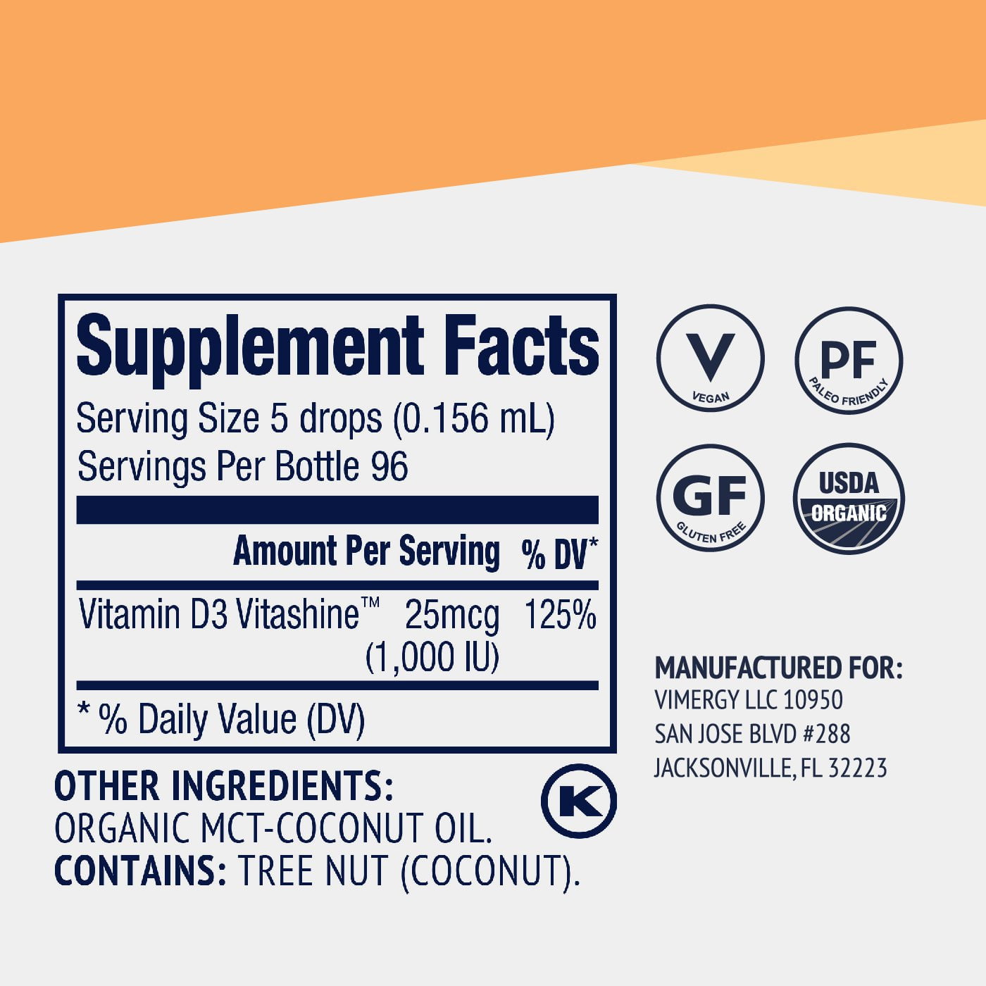 Organic Vegan D3 Vimergy Supplements Vitamins