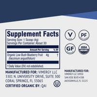 Organic Wild Blueberry Powder Brain Body Protect VIMERGY Supplements Vitamins|type_supplement_facts