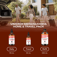 USDA Organic Liquid Ashwagandha Home & Travel Kit
