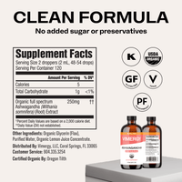 Organic Liquid Ashwagandha VIMERGY Supplements Vitamins