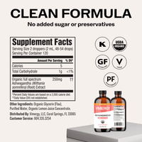 Organic Liquid Ashwagandha VIMERGY Supplements Vitamins
