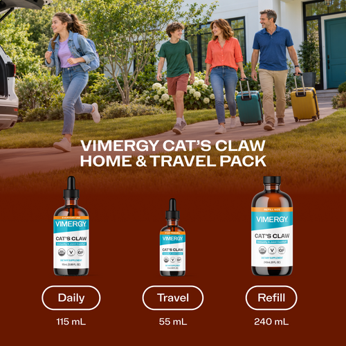 USDA Organic Liquid Cat's Claw Home & Travel Kit