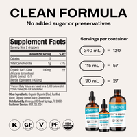 USDA Organic Liquid Cat's Claw Home & Travel Kit