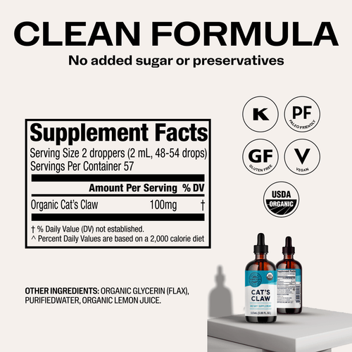 Organic Liquid Cat's Claw VIMERGY Supplements Vitamins