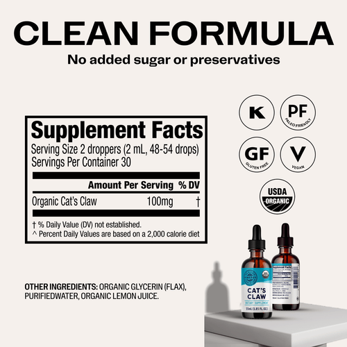Organic Liquid Cat's Claw VIMERGY Supplements Vitamins