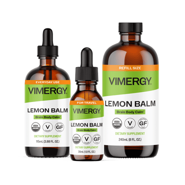 USDA Organic Liquid Lemon Balm Home & Travel Kit