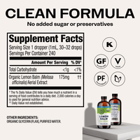 Organic Liquid Lemon Balm VIMERGY Supplements Vitamins