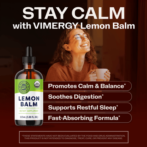 Organic Liquid Lemon Balm VIMERGY Supplements Vitamins