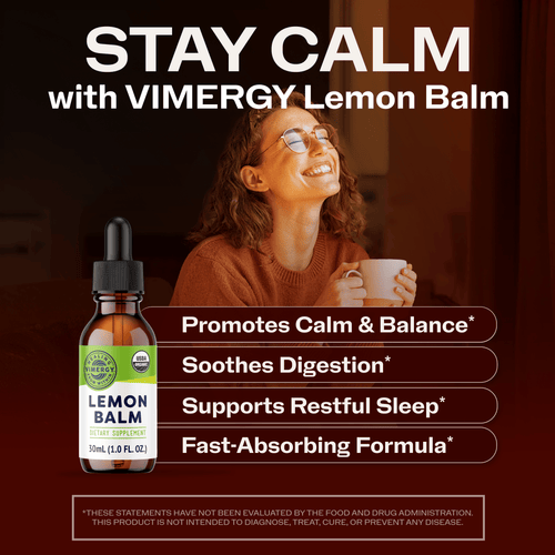 Organic Liquid Lemon Balm VIMERGY Supplements Vitamins