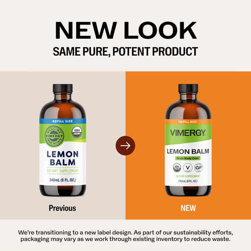 Organic Liquid Lemon Balm VIMERGY Supplements Vitamins