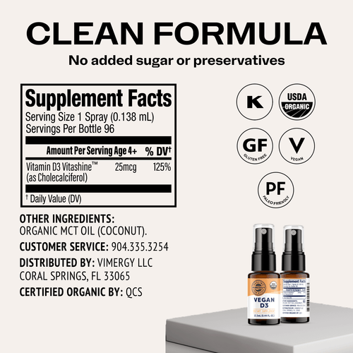 Organic Liquid Vegan D3 VIMERGY Supplements Vitamins|type_supplement_facts