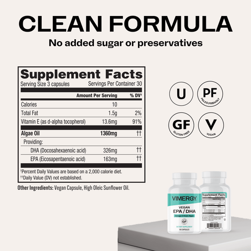 Vegan EPA/DHA VIMERGY Supplements Vitamins|type_supplement_facts