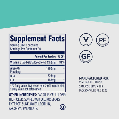 Vegan EPA/DHA Vimergy Supplements Vitamins